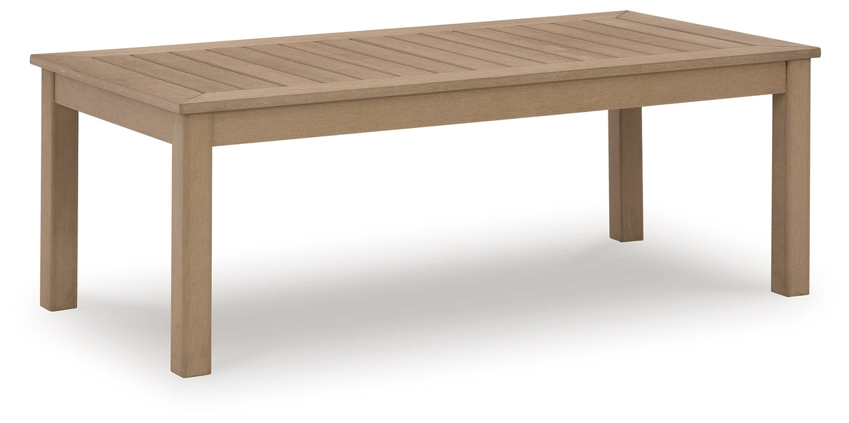 Hallow Creek Driftwood Outdoor Coffee Table from Ashley Furniture - Luna Furniture