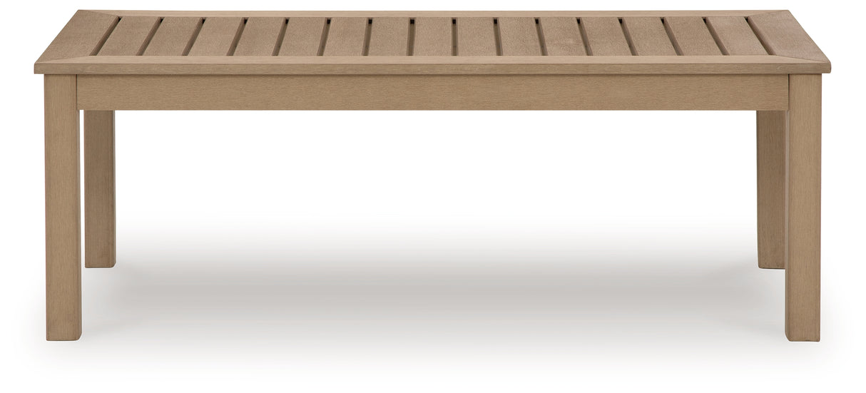 Hallow Creek Driftwood Outdoor Coffee Table from Ashley Furniture - Luna Furniture
