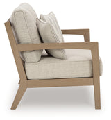 Hallow Creek Driftwood Outdoor Loveseat with Cushion from Ashley - Luna Furniture