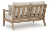 Hallow Creek Driftwood Outdoor Loveseat with Cushion from Ashley - Luna Furniture