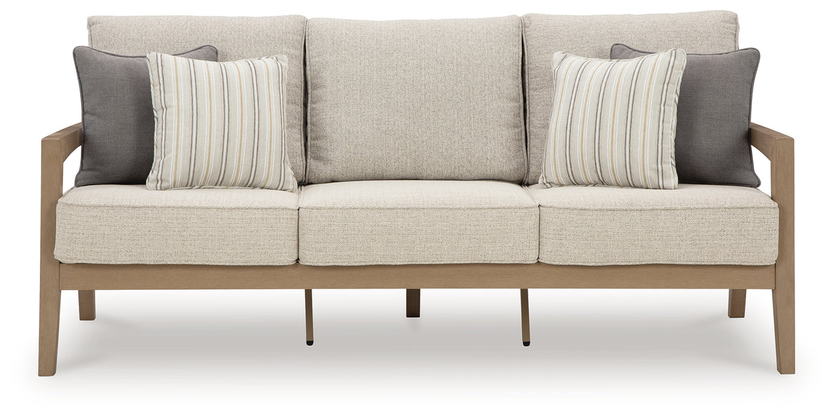 Hallow Creek Driftwood Outdoor Sofa with Cushion from Ashley Furniture - Luna Furniture