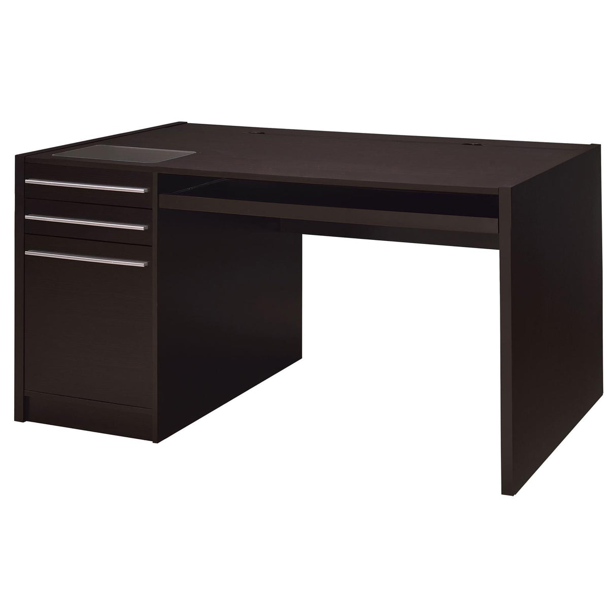 Halston Cappuccino 3-Drawer Connect-it Office Desk from Coaster - Luna Furniture