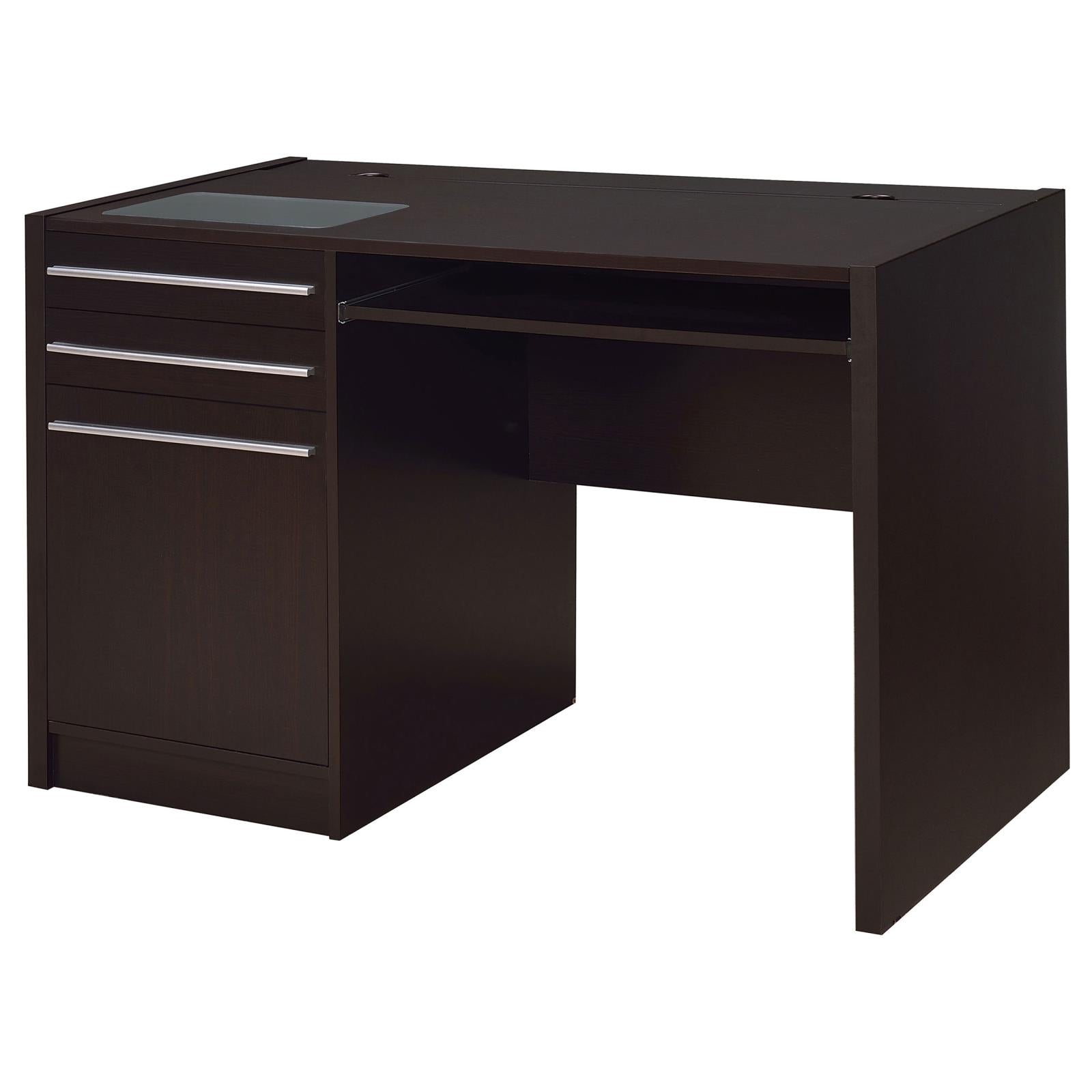 Halston Rectangular Connect-it Office Desk Cappuccino - Luna Furniture