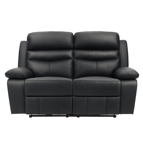 Hancock Black Leather Power Double Reclining Loveseat from Homelegance - Luna Furniture