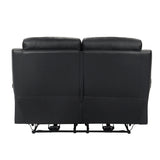 Hancock Black Leather Power Double Reclining Loveseat from Homelegance - Luna Furniture