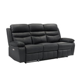 Hancock Black Leather Power Double Reclining Living Room Set from Homelegance - Luna Furniture