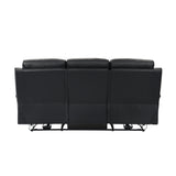 Hancock Black Leather Power Double Reclining Living Room Set from Homelegance - Luna Furniture