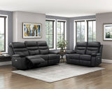 Hancock Black Leather Power Double Reclining Living Room Set from Homelegance - Luna Furniture