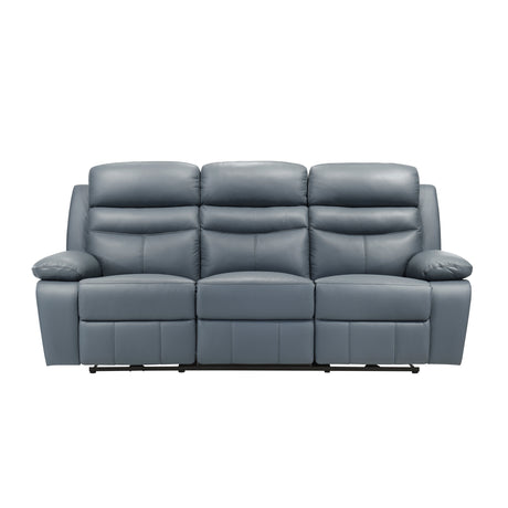 Hancock Blue Leather Power Double Reclining Sofa from Homelegance - Luna Furniture