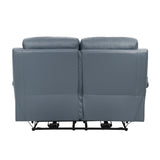 Hancock Blue Leather Power Double Reclining Loveseat from Homelegance - Luna Furniture