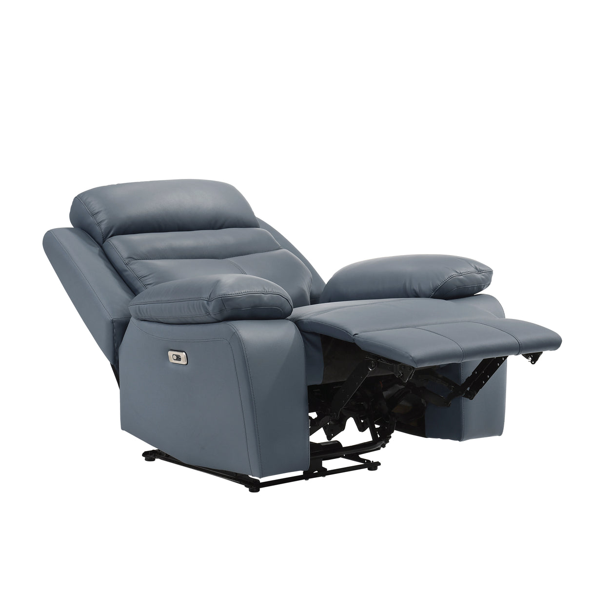 Hancock Blue Leather Power Double Reclining Living Room Set from Homelegance - Luna Furniture