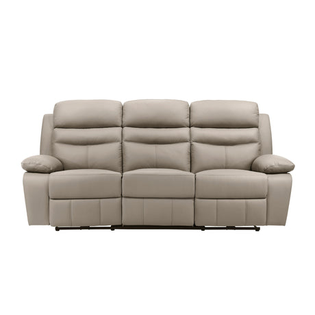 Hancock Latte Leather Power Double Reclining Sofa from Homelegance - Luna Furniture