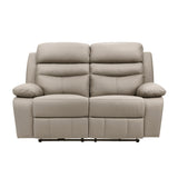 Hancock Latte Leather Power Double Reclining Loveseat from Homelegance - Luna Furniture