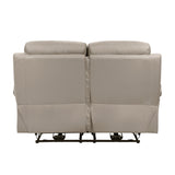 Hancock Latte Leather Power Double Reclining Loveseat from Homelegance - Luna Furniture