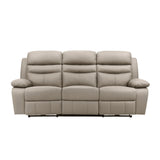 Hancock Latte Leather Power Double Reclining Sofa from Homelegance - Luna Furniture