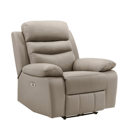 Hancock Latte Leather Power Double Reclining Living Room Set from Homelegance - Luna Furniture
