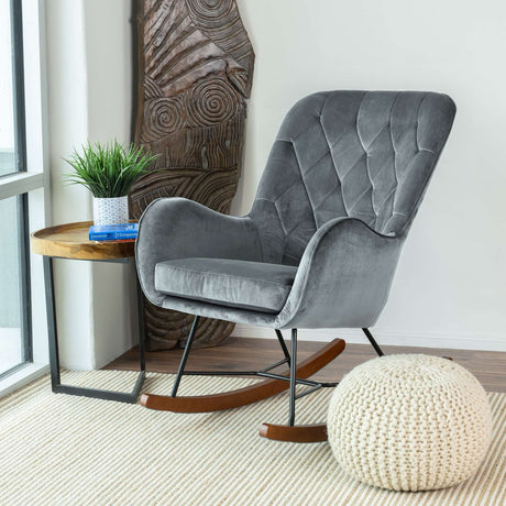 Hannah Dark Grey Rocking Chair from Midinmod - Luna Furniture