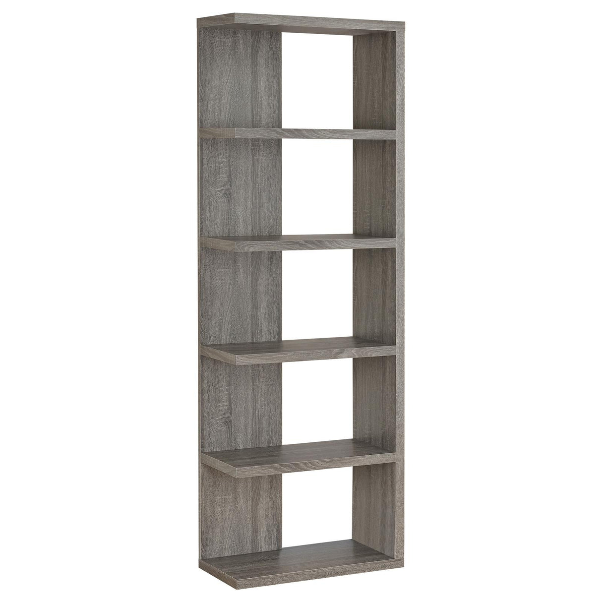 Harrison Weathered Gray 5-Tier Bookcase from Coaster - Luna Furniture