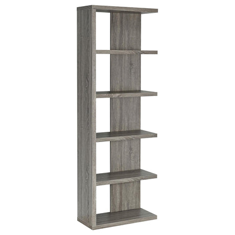 Harrison Weathered Gray 5-Tier Bookcase from Coaster - Luna Furniture