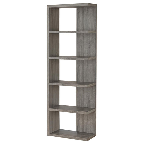 Harrison Weathered Gray 5-Tier Bookcase from Coaster - Luna Furniture