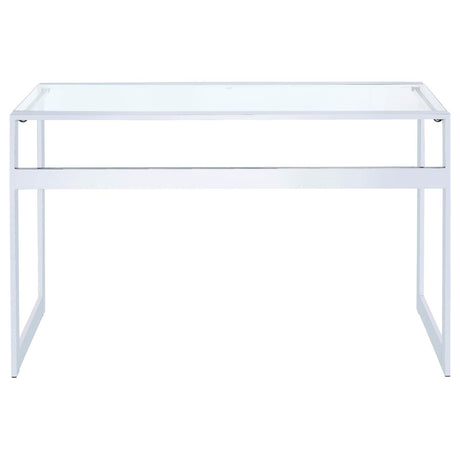 Hartford Chrome Glass Top Writing Desk from Coaster - Luna Furniture
