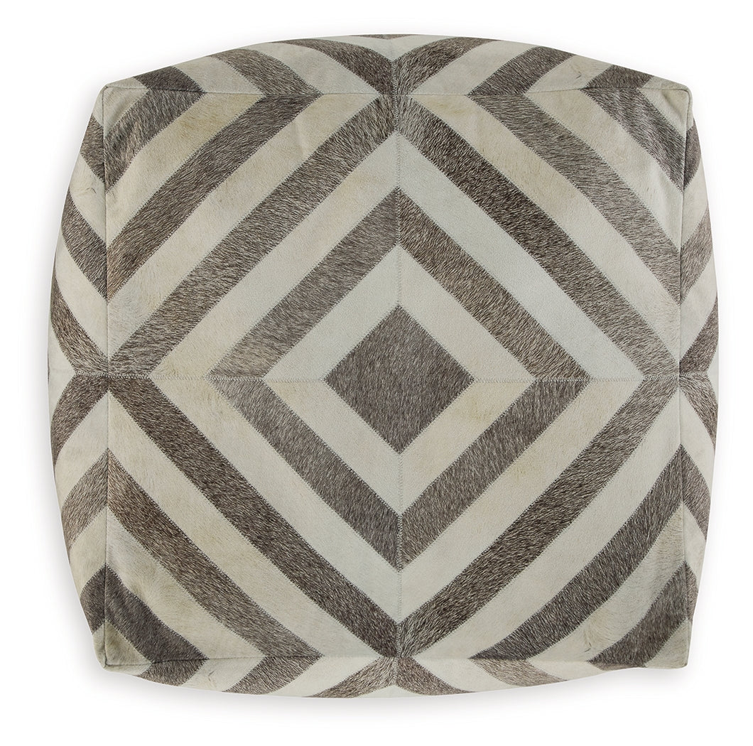 Hartselle Brown Pouf from Ashley - Luna Furniture
