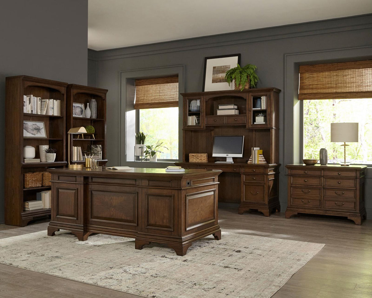 Hartshill Burnished Oak Credenza with Power Outlet from Coaster - Luna Furniture