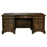 Hartshill Burnished Oak Executive Desk with File Cabinets from Coaster - Luna Furniture