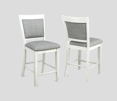 Hartwell Chalk Gray Counter Height Chair, Set of 2 from Crown Mark - Luna Furniture