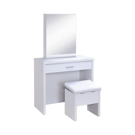 Harvey White 2-Piece Vanity Set with Lift-Top Stool from Coaster - Luna Furniture
