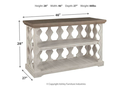 Havalance Gray/White Sofa/Console Table from Ashley - Luna Furniture