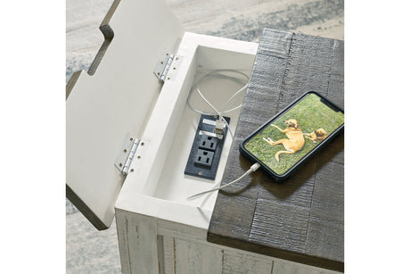 Havalance White/Gray Chairside End Table from Ashley - Luna Furniture