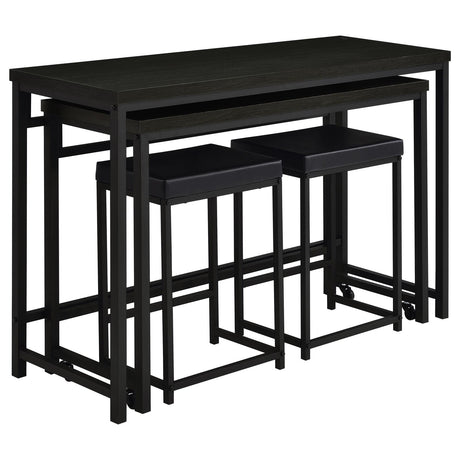 Hawes Black 4-Piece Multipurpose Counter Height Table Set from Coaster - Luna Furniture