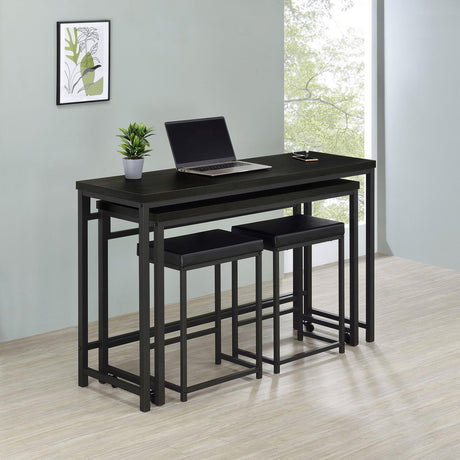 Hawes Black 4-Piece Multipurpose Counter Height Table Set from Coaster - Luna Furniture