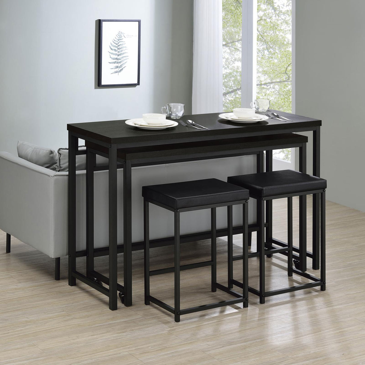 Hawes Black 4-Piece Multipurpose Counter Height Table Set from Coaster - Luna Furniture