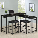 Hawes Black 4-Piece Multipurpose Counter Height Table Set from Coaster - Luna Furniture