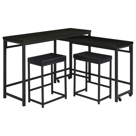 Hawes Black 4-Piece Multipurpose Counter Height Table Set from Coaster - Luna Furniture