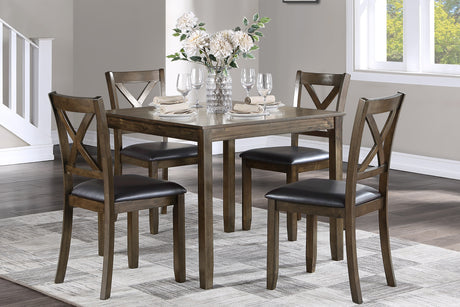 Hazel Charcoal Brown 5-Piece Dining Set from Homelegance - Luna Furniture