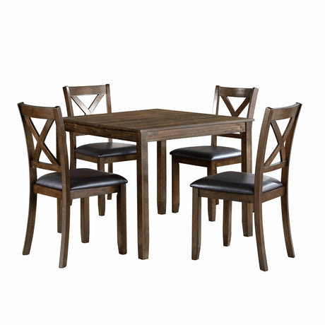 Hazel Charcoal Brown 5-Piece Dining Set from Homelegance - Luna Furniture