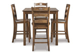 Hazelteen Medium Brown 5-Piece Counter Height Set from Ashley - Luna Furniture