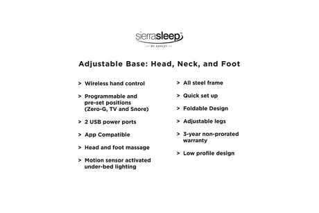 Head-Foot Model Best Black California King Adjustable Base from Ashley - Luna Furniture