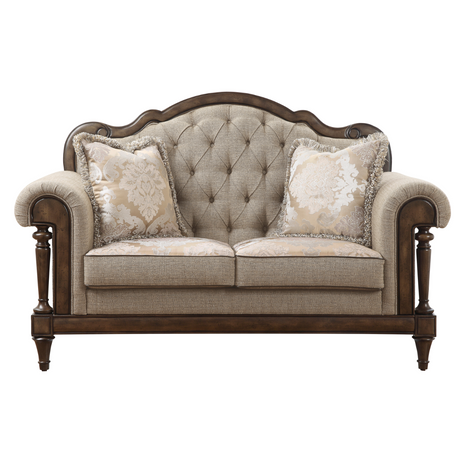 Heath Court Brown Oak Loveseat from Homelegance - Luna Furniture