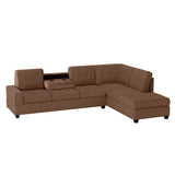 Heights Chocolate Brown Reversible Sectional with Storage Ottoman from Homelegance - Luna Furniture