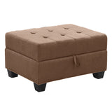 Heights Chocolate Brown Reversible Sectional with Storage Ottoman from Homelegance - Luna Furniture
