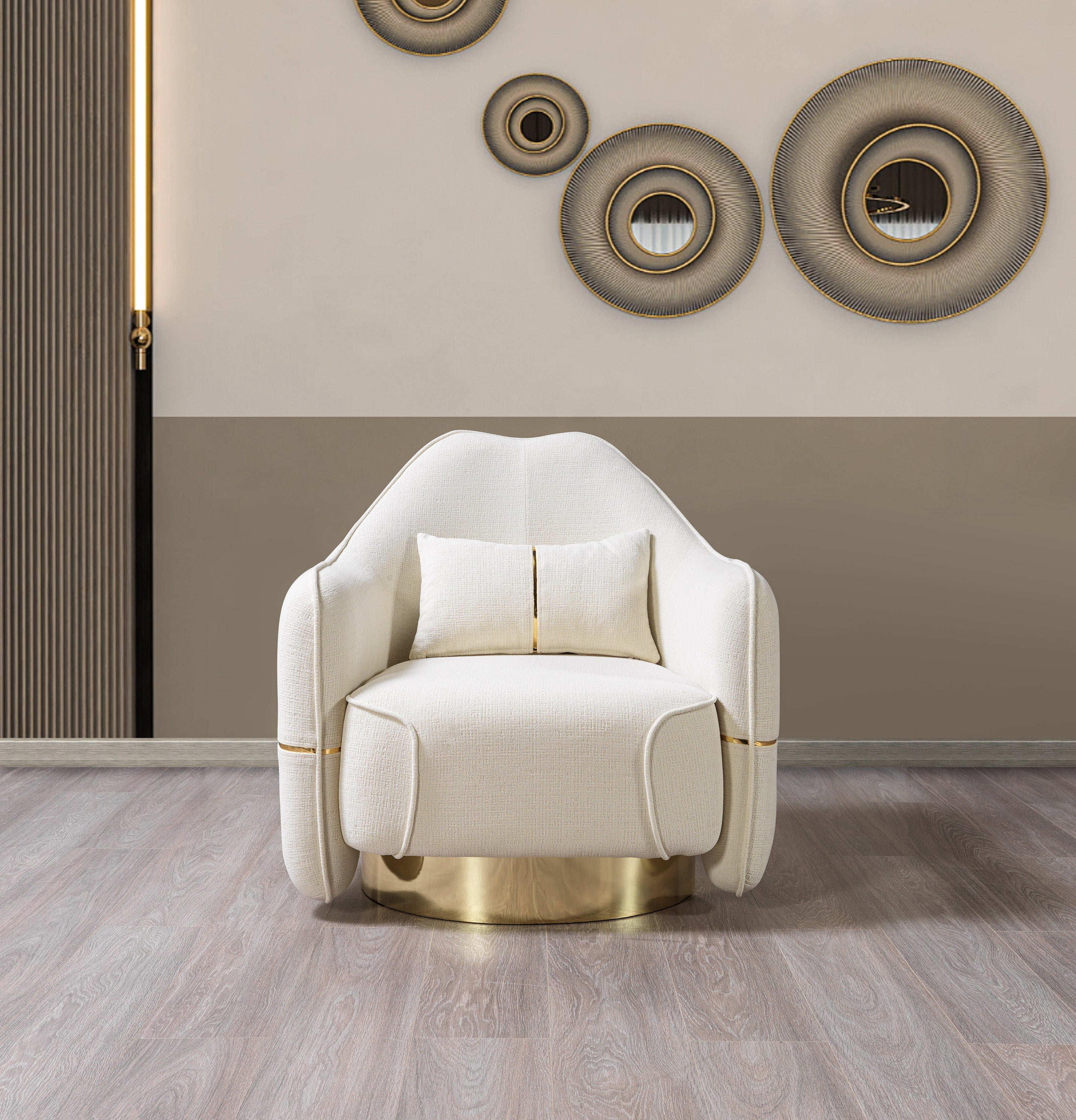 Helena Ivory Velvet Chair – Luna Furniture
