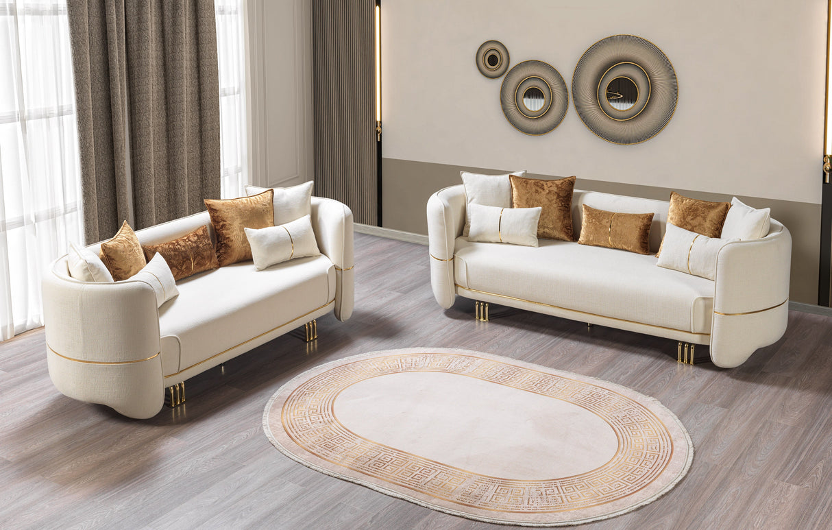 Helena Ivory Velvet Living Room Set from Nova Furniture - Luna Furniture