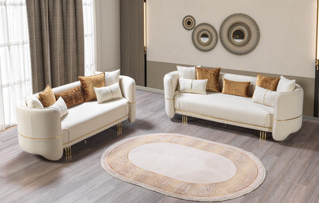 Helena Ivory Velvet Living Room Set from Nova Furniture - Luna Furniture
