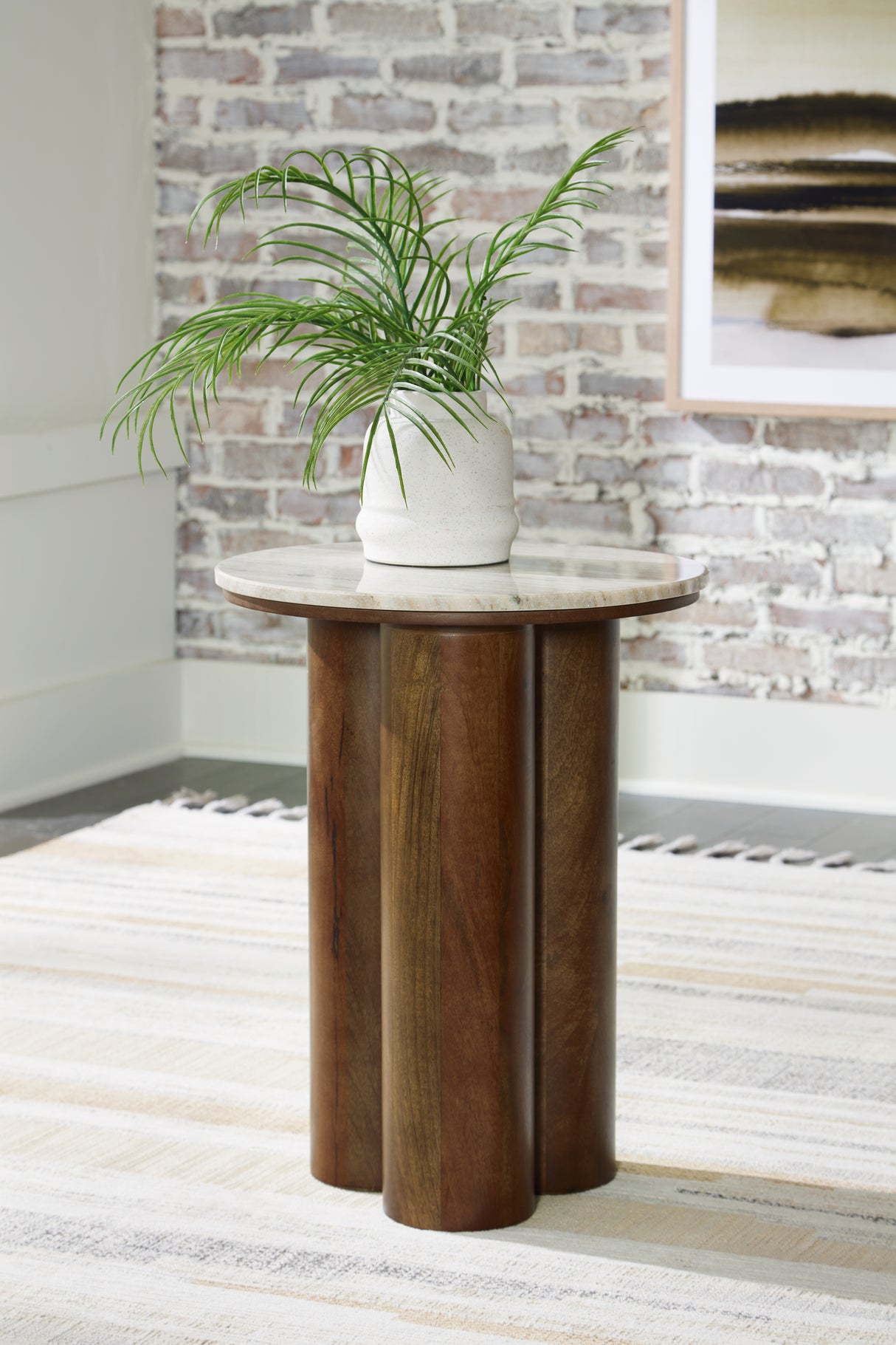 Henfield Beige/Brown Accent Table from Ashley - Luna Furniture