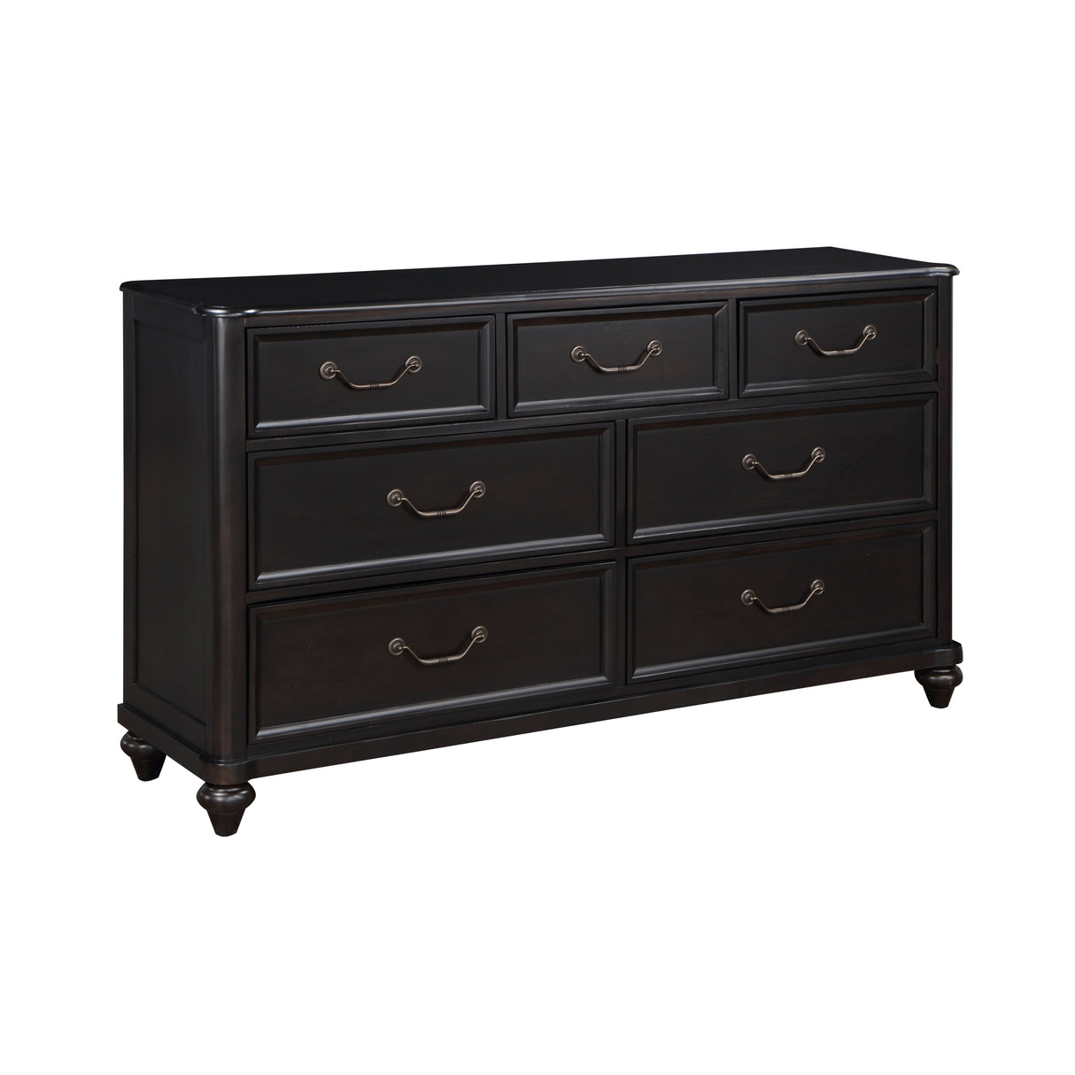 Herman Charcoal Brown 4-Piece Bedroom Set (Queen Bed, Nightstand, Dresser, Mirror) from Homelegance - Luna Furniture
