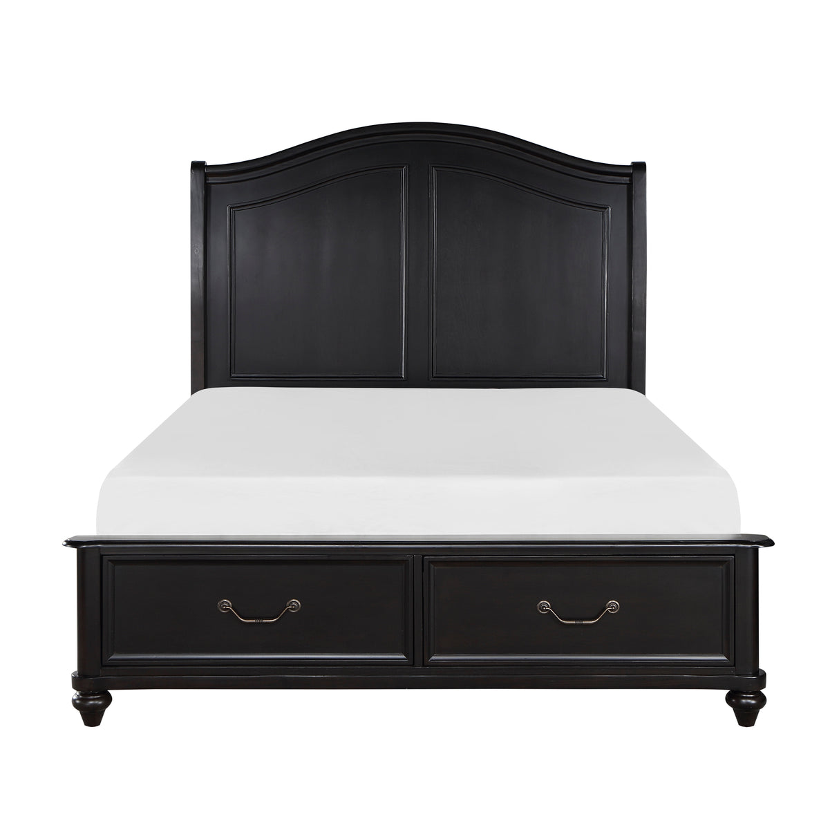 Herman Charcoal Brown Queen Platform Bed with Footboard Storage from Homelegance - Luna Furniture